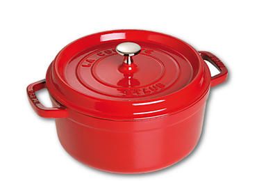 Ronde Cocotte Staub gietijzer kers